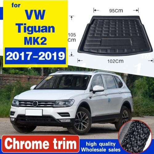 Car Interior Cargo Liner Boot Tray Rear Trunk Cover Matt Mat Floor Carpet Kick Pad For Volkswagen For VW Tiguan 2017 2018 2019