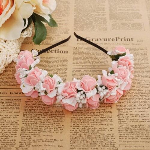 Flower Princess Headband Romantic Flower Crown Headdresses Hair Accessories Bride Bohemian Hairband Beach Wedding Party Headwear