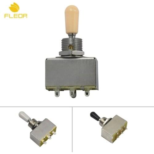 FLEOR 3 Way Toggle Switch Guitar Pickup Selector Switch for Guitar Parts ,Black/Cream/White Tip Choose