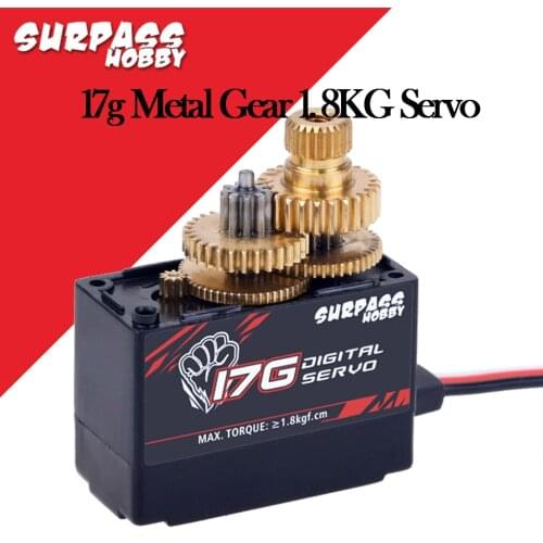 SURPASS HOBBY S0017M 17g Metal Gear 1.8KG Servo for RC Airplane Robot 1/18 1/16 Truck Car Boat Duct Plane