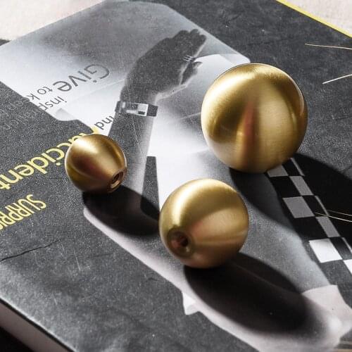 Modern Minimalist Pure Copper Wardrobe Puller Brass Cabinet Drawer Handle Gold Ball Cabinet Door Single-hole Hand