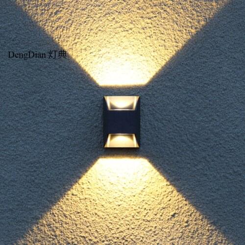 Outdoor lighting Led up and down wall light lamps corridor balcony fence hallway Waterproof aluminum porch lights 3W 6W Black