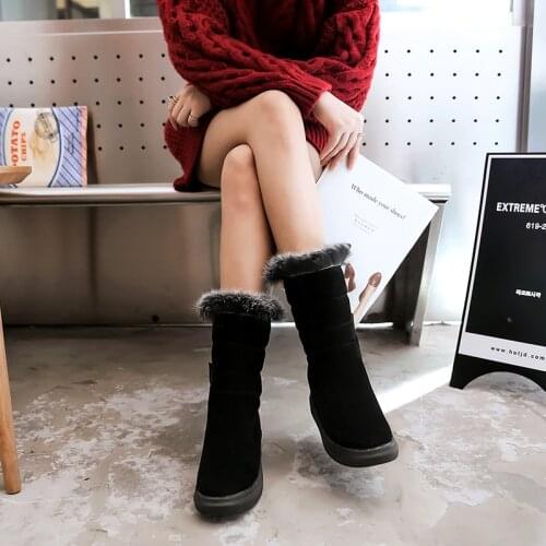 2020 round head middle tube boots warm high top one foot snow boots fashion women winter wear