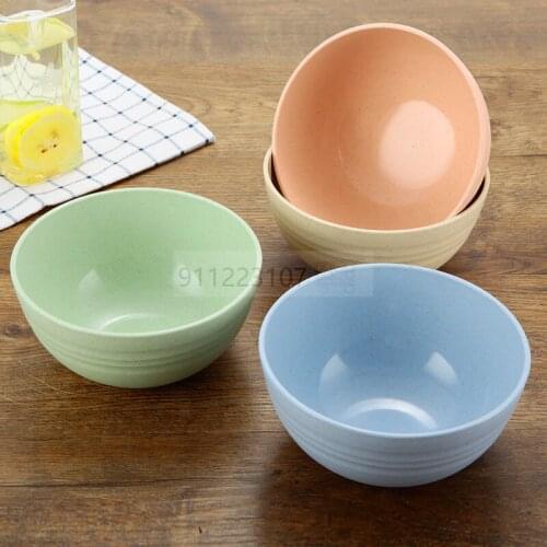 4PCS Unbreakable Cereal Bowls Lightweight Wheat Straw Cereal Bowls Eco-Friendly Soup Rice Cereal Pasta Salad Bowl Multicolor New