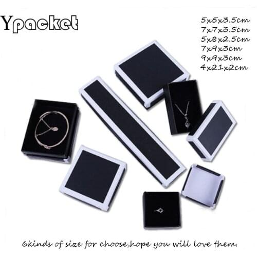 Gift Boxes Square Jewelry Organizer Shape Box Engagement Ring For Earrings Necklace Bracelet Pendant Display Holder Black 40PCS