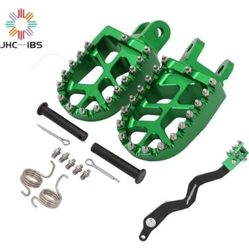Motorcycle CNC Aluminum Rear Foot Brake Pedal Lever Foot Pegs Pedals Rests Footpegs For KAWASAKI KLX300R 2020 KLX250 2006-2020