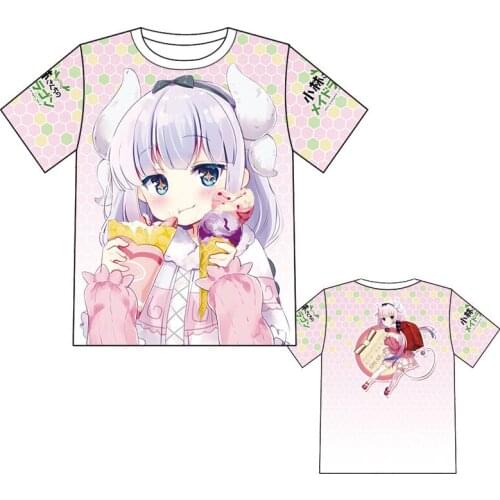 Maid Dragon Cosplay Anime Costume Cartoon Design Tops 3D Printed With Tees Regular O-Neck Fashion T-Shirt for Gift