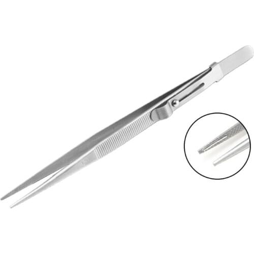 Antislip Stainless Steel LP Vinyl Record Cartridge Stylus Turntable Installation Tweezers Clamp Clip with Lock Slot