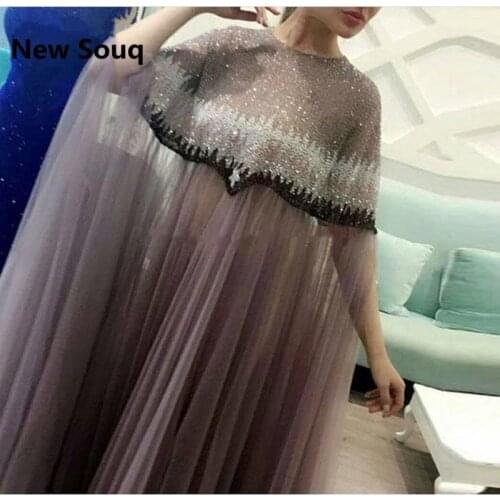 Arabic Robe Dubai Formal Evening Dresses Beaded Appliques Muslim Turkish Moroccan Kaftan Prom Dress Party Gowns Abendkleider