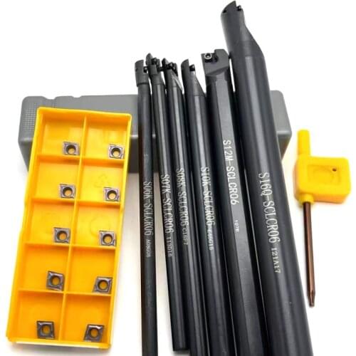 CCMT060204 VP15TF turning tool + S06K-SCLCR06 S06K S07K S08K S10K S12M S14N S16Q 95 degree spiral turning tool holder