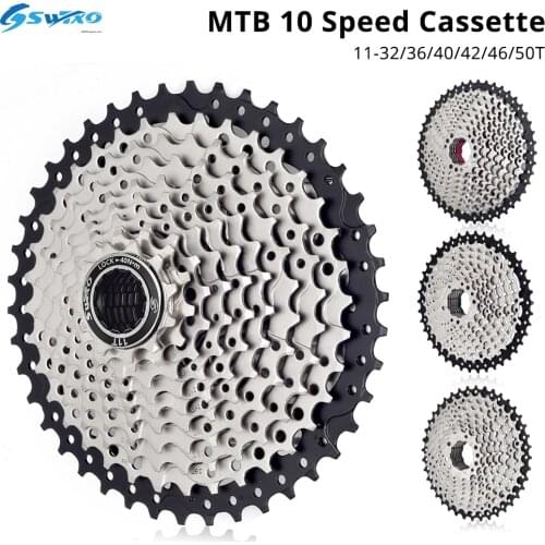 SWTXO MTB Cassette 10 Speed 11-36/40/42/46/50T Freewheel Mountain Bike Cassette Sprocket Flywheel k7 10v for Shimano SRAM