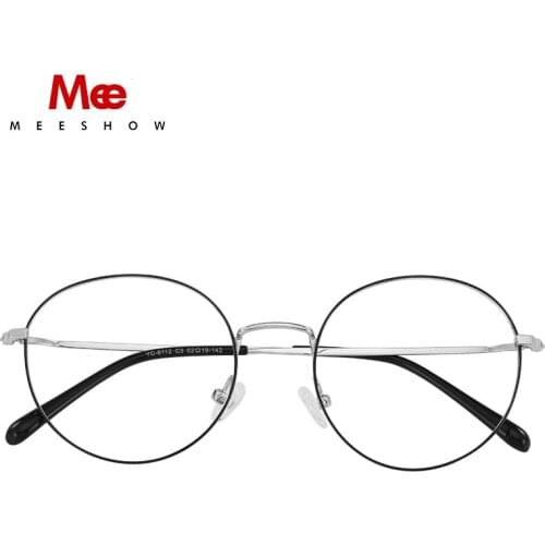 Meeshow Prescription Eyeglasses Men Women Fashion Round Round Glasses Frames Myopia Optical Europe Eyewear Titanium Alloy 8902