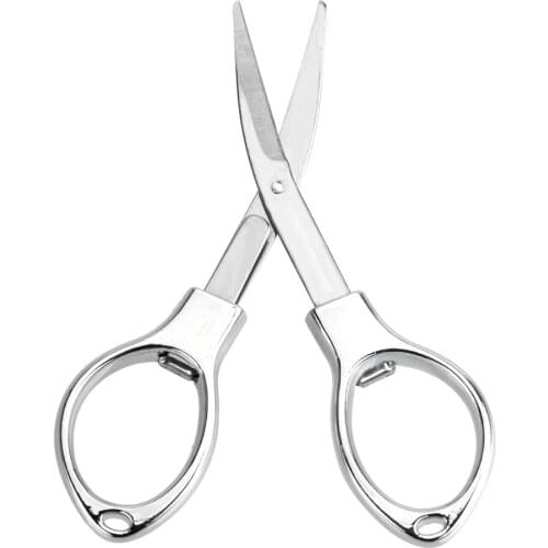 Portable Stainless Steel Keychain Folding Scissors Fishing Scissor Cutter Camping Tool