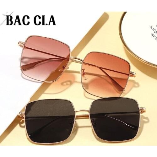 BAC CLA 2020 New Fashion Womens Oversized Metal Square Sunglasses Women Mens Glasses Gradient Sunglasses Women UV400