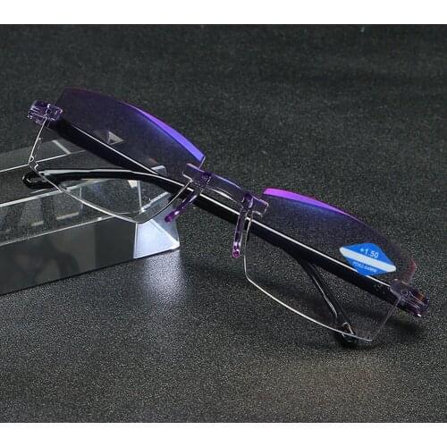Far Near Anti Blue Light Reading Eyeglasses Magnification Eyewear Presbyopic Glasses Diopter Cutting+1.0 To +4.0