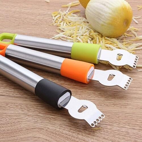Stainless Steel Fruit Peelers Lemon Orange Zester Grater Vegetable Peeler Grips Lime Zest Peeling Knife Kitchen Tool