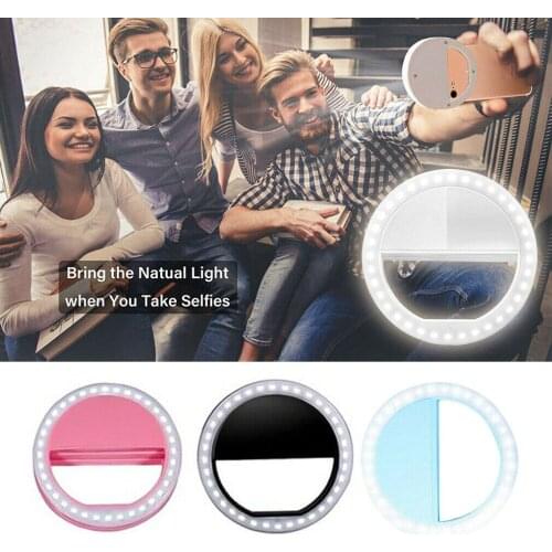 Rechargeable Selfie Portable LED Ring Fill Light Camera Party Camping Mobile Phone Light Filling Tool