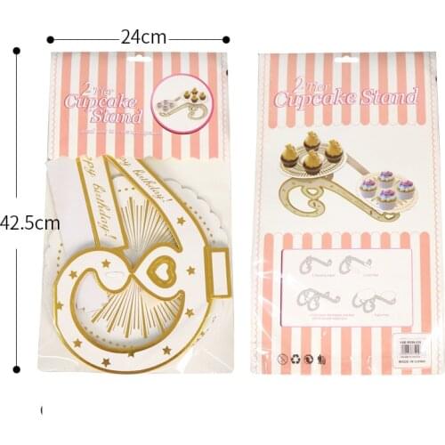 Portable Disposable Round Birthday Cupcake Dessert DIY Paper Craft Stand Dessert Display Rack Wedding Party Supplies Cake Tools