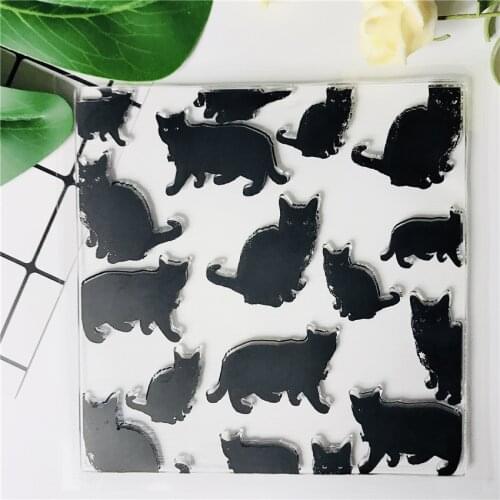 Clear Stamps For Scrapbooking New 2019 Black Cat Transparent Silicone Bullet Journal Sentiment Stamp Rubber Fairy Stamps 157