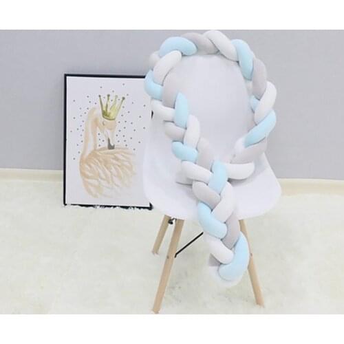 200MM Nordic Knot Newborn Bumper Knot Long Knotted Braid Pillow Baby Bed Fence Woven Plush Crib Cushion Three Strands Bed Fence