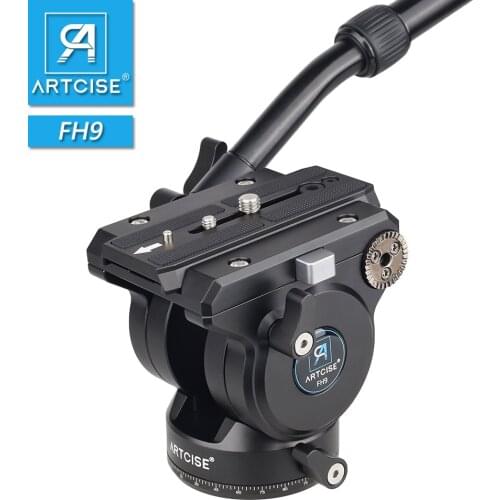 FH9 Heavy Duty Video Fluid Head For Tripod Monopod DSLR Camera 15kg Max Load Hydraulic Damping All CNC Made Flagship Quality