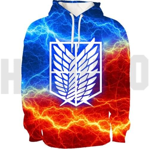 3D Harajuku Anime Hoodies Shingeki No Kyojin Sweatshirt Men/Women Attack on Titan Season 4 Streetwear Pullover Oversized Hoodie