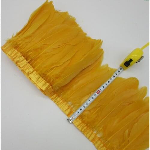 Golden Goose Feather Trims 10 Meter/Lot Dyed Real Geese Feather Fringes Ribbons for Dress Skirt Cloth Belt decorative Clothing