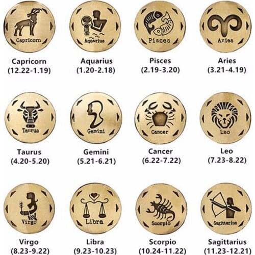 Vintage Ancient Bronze 12 Constellations Punk Connectors Jewelry Accessories For DIY Handmade Bracelets Key Chains Making