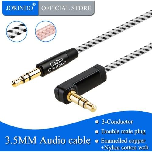 JORINDO 3.5mm Auxiliary Audio Cable 90 Degree Right Angle Compatible Apple iPhone, Samsung,Smartphones & Tablets and Speakers