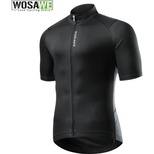 WOSAWE Mens Summer Cycling Bike Reflective Jerseys Short Sleeves Motocross Mountain Bike Downhill Racing Road Bicycle Tops