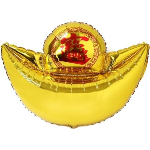 1pc 94*90cm Overseas Chinese Yuanbao Foil Balloon Shoe-shaped Gold Ingot Helium Balloons Shop Opening Ceremony Decor