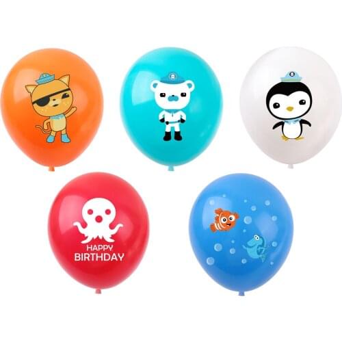 10/12pcs The Octonauts Balloon 12inch Ballon Happy Birthday Octopod Barnacles Peso Kwazii Baby Shower Party Supplies Decoration