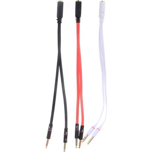 3.5 Plug 1 Female To 2 Male Y Splitter Earphone Audio Cables Headphone Transducer Combo Adapter Splitter For Headset Microphone