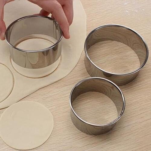 3Pcs Dumplings Cutter Portable Round Flower Shaped Dough Cutting Tool Kitchen Gadgets Stainless Steel Dumplings Wrappers Molds