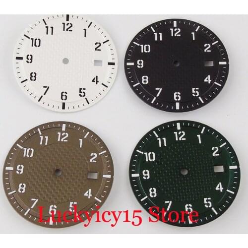 34mm Mechanical Auto Black/Green/White/Coffee Watch Dial fit NH35 NH35A Movement