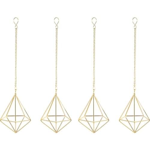 4 Pcs Nordic Style Hanging Tillandsia Air Plant Rack Wall Hanging Geometric Metal Tillandsia Air Plants Rack Holder Retail