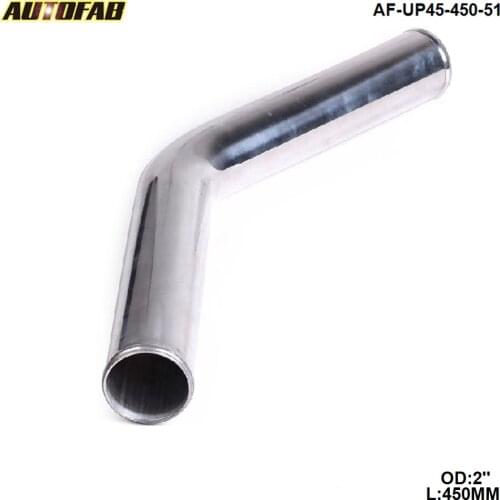 51mm 2"Aluminum Exhaust/Downpipe/Intercooler DIY Piping Pipe 45 Degree L: 450mm For Honda Accord 2Dr 98-02 AF-UP45-450-51