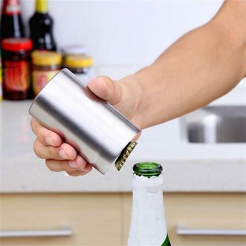 Automatic Beer Bottle Opener Stainless Steel Material Bar Wine Beer Soda Glass Cap Bottle Opener Portable Open Tool Durable