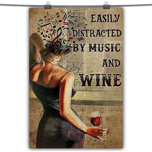 No Frame HD Printing African Sexy Beauty Music and Wine Inspirational Poster Canvas Wall Art Oil Painting Living Room Decor