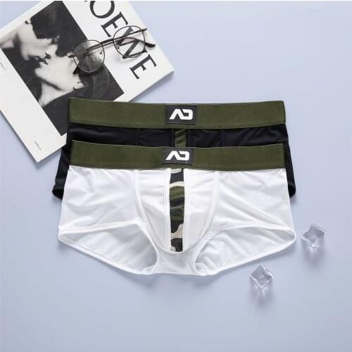 New addicted mens boxers milk silk low waist sexy elastic three-dimensional bag comfortable Boxers