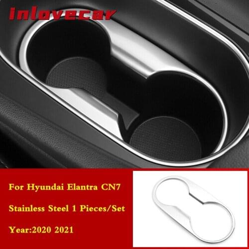 For Hyundai Elantra CN7 2020 2021 car cup holder frame cover center console cup slot protect trim Car Styling Accessories 1pcs