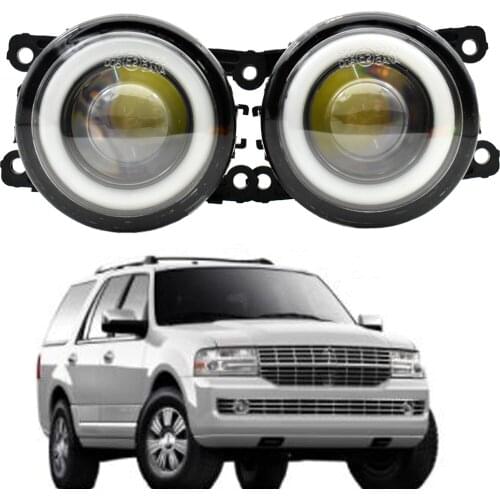 For Lincoln Navigator 5.4L V8 2007 - 2014 Car LED Bulb H11 Fog Light + Angel Eye fog lamp DRL 12V fog lights fog lamps