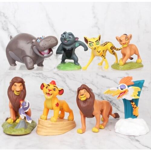 Disney 8pcs/set Cartoon Movie Character Figure The Lion Guard Lion King Kion Bunga Beshte Fuli Ono PVC Action Figure Model Toys