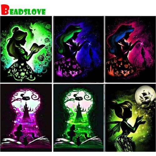 Puzzle diamond painting Cartoon princess fairy girl diamond embroidery sale 5 d diy full square round drills art mosaic B108