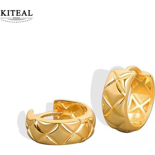KITEAL resin charms silver plated hoop earrings for female Glossy diamond pattern earring for women jewelry display