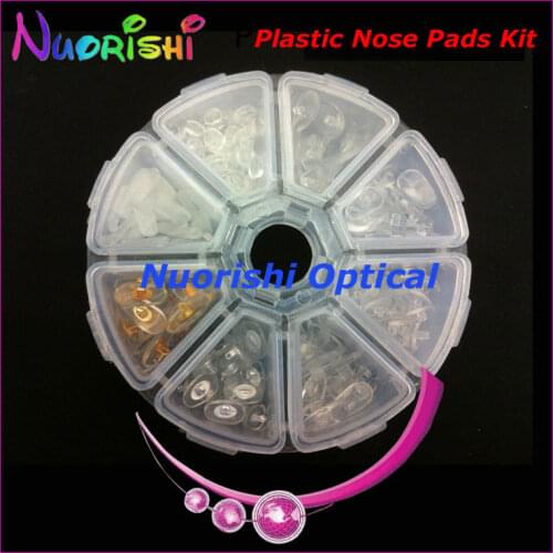 PVC Plastic Glasses Nose Pads Kit Contain 8 Different Types Eyeglass Eyewear Accessories Set HBN08 Free Shipping