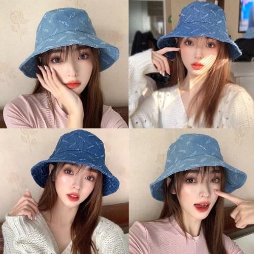 K145 Cowboy Hat Womens Bucket Hat Panama 2021 Womens Summer Hat Visor Cap For Girls Fashion Lady Cloth Cap Basin Cap Sunhat