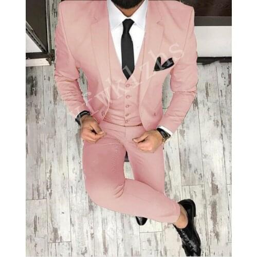 Handsome Groomsmen Wool blend Groom Tuxedos Mens Wedding Dress Man Jacket Blazer Prom Dinner (Jacket+Pants+Tie+Vest) A109