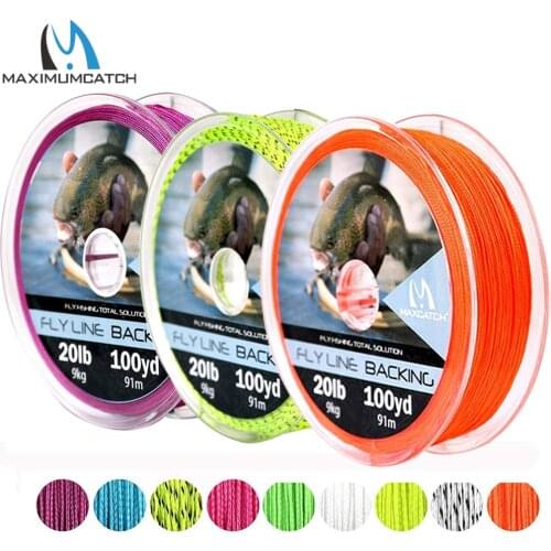 Maximumcatch Fly Line Backing Line 20LB 50/100/300Yards White Orange Yellow Braided Fly Fishing Line