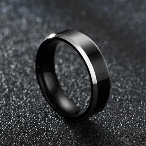 2021 Fashion Men Ring Titanium Stainless Steel Black Ring Titanium Steel Couple Ring